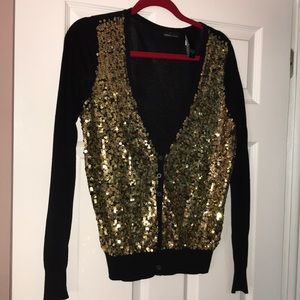 Sequin detail 100% cotton cardigan